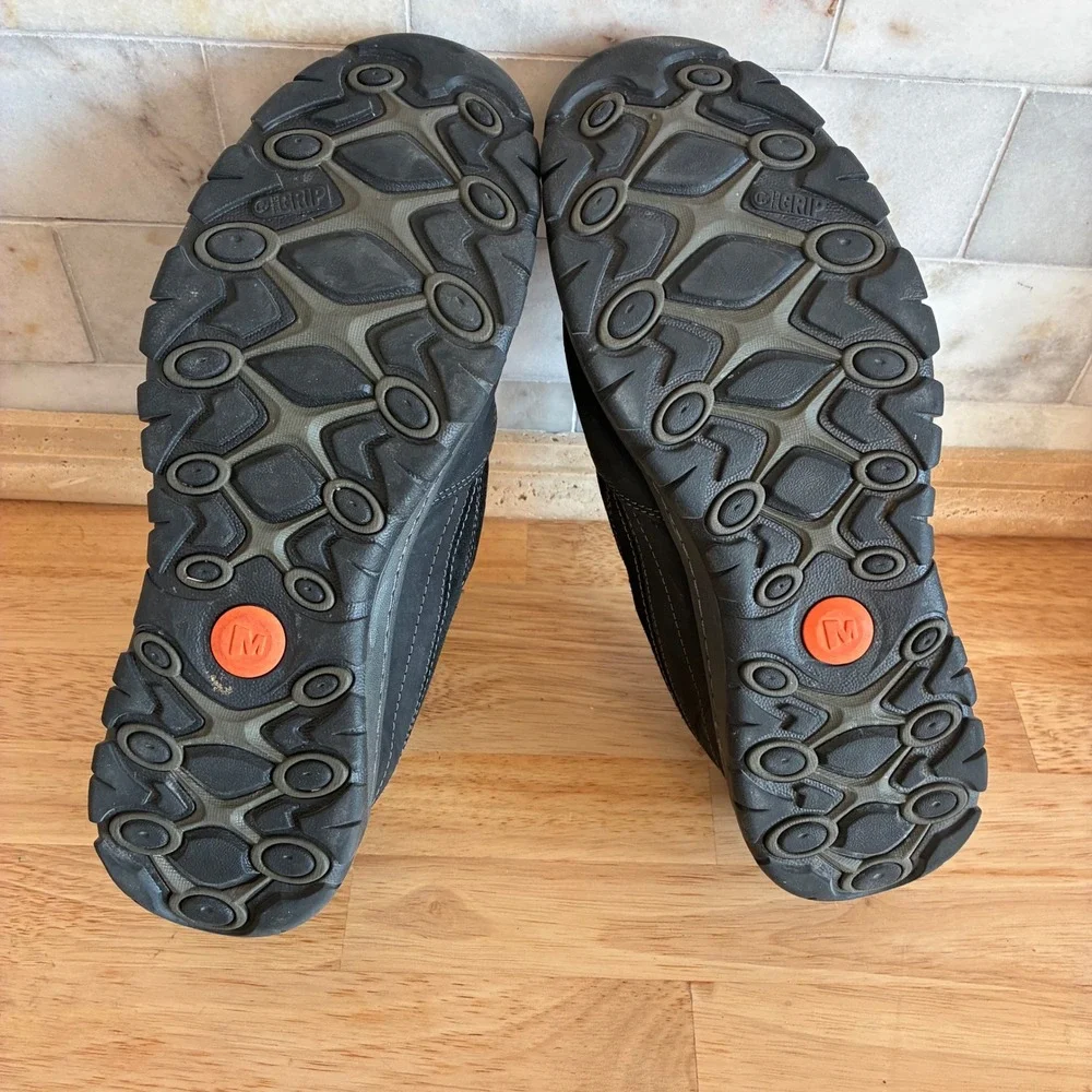 Merrell Shiver Moc 2 Waterproof Mens 12 Black Leather Slip On Shoes Loafers